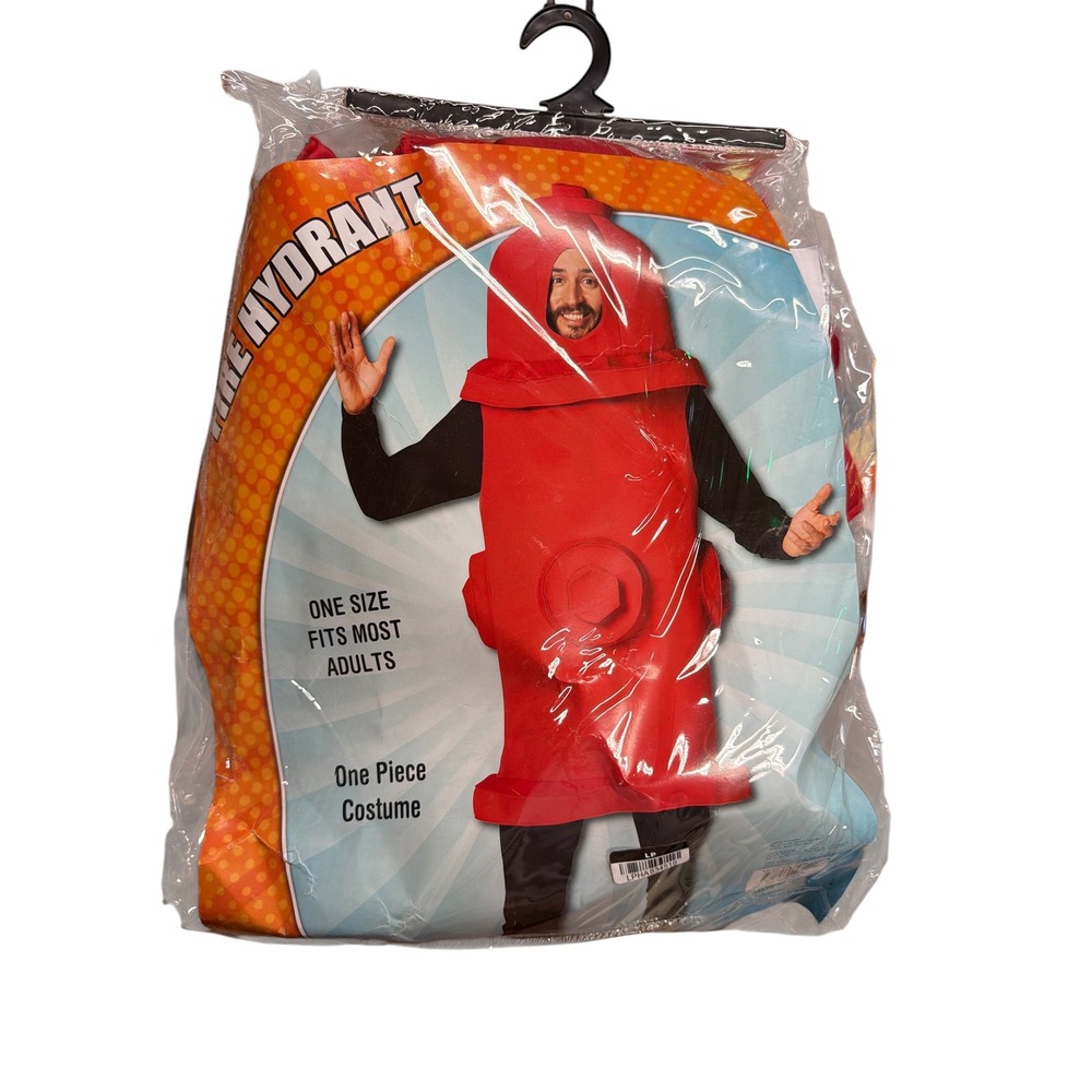Fire Hydrant Costume Adult One Size Red One Piece Tunic Funny Halloween New